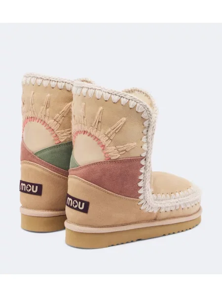 Botine Mou din piele de căprioară bej