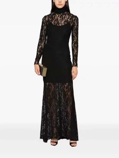 Rochie maxi Alessandro Legora din dantelă negru