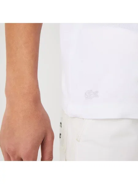 Lacoste Koszulka Polo Z Nadrukiem Regular Fit biała