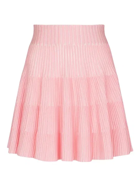 Fustă Balmain tricotate roz