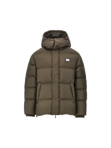 Kurtka skórzana Emporio Armani z logo zielona
