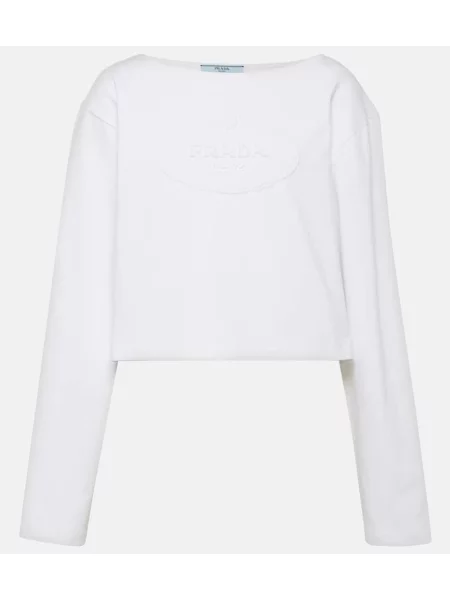 Cropp top Prada din jerseu alb