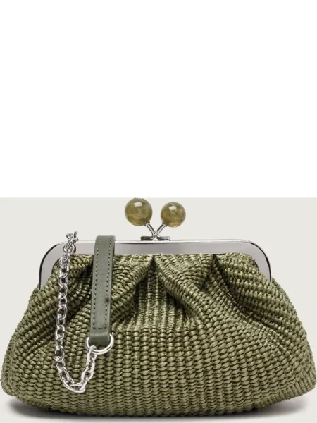 Weekend MaxMara Geantă pe umăr WKAPALMAS Pasticcino cu adaos de piele verde