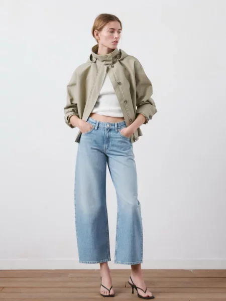 Широкие джинсы Mango синие