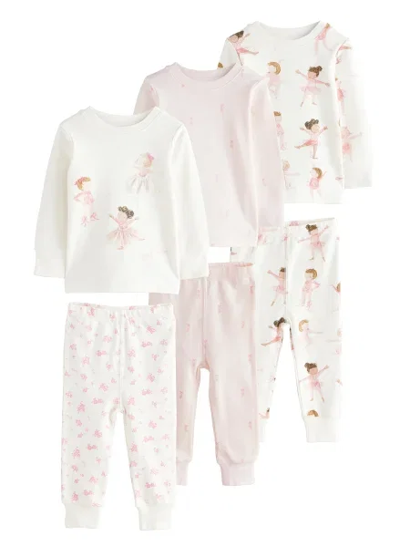 Next Pijamale maro / roz alb