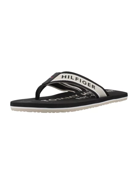 TOMMY HILFIGER Flip-flops / alb negru
