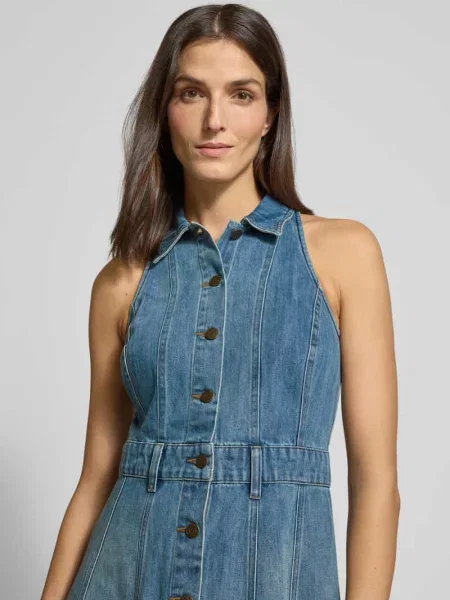 Sukienka denimowa z listwą guzikową Model CALUNA' Lauren Ralph Lauren niebieska