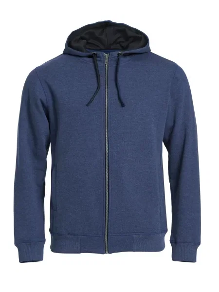 Clique Classic Hoody Full Zip bluza z kapturem na – blue melange niebieska