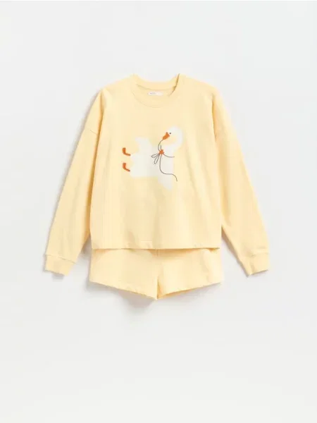 Reserved Pijama din două piese din galben-deschis galben