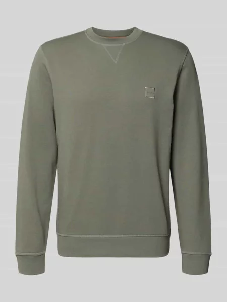 Bluza o kroju relaxed fit z czystej bawełny model ‘WESTART’ Boss Orange zielona