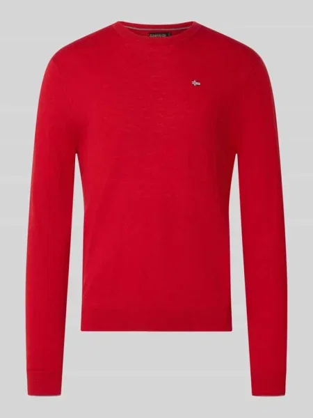 Sweter z dzianiny Slim Fit z czystej wełny model DAMAVAND' Napapijri czerwony