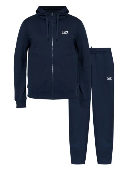 Trening Ea7 Emporio Armani cu glugă albastru