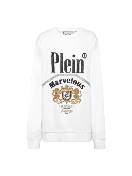 Bluza Philipp Plein z okrągłym dekoltem biała