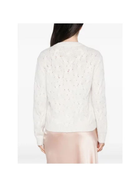 Sweter Fabiana Filippi z cekinami biały