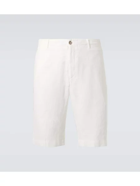 Lněné bermudy Fedeli bílé