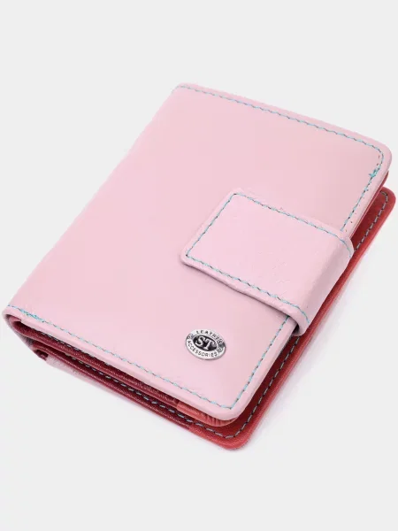 Кожаный кошелек St Leather Accessories розовый