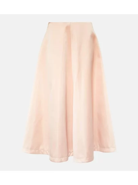Satynowa spódnica midi Altuzarra do kolan różowa