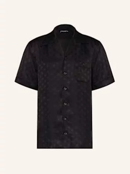Dolce & Gabbana Koszula Z Jedwabiu Comfort Fit schwarz czarna