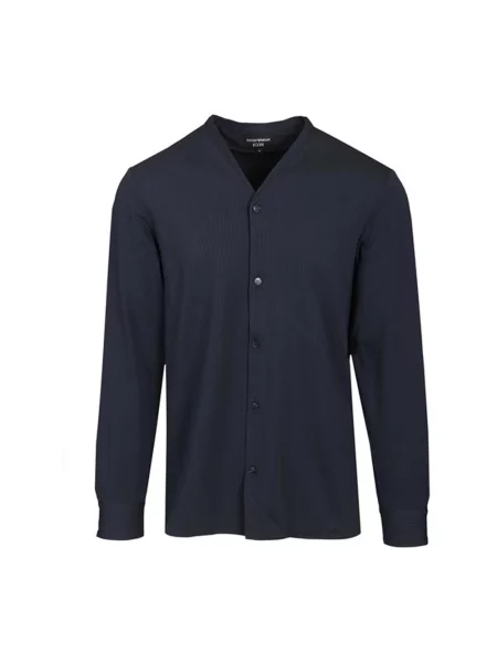 Koszula Emporio Armani z dekoltem w serek niebieska