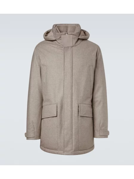 Вълнено пухено яке Zegna бежово