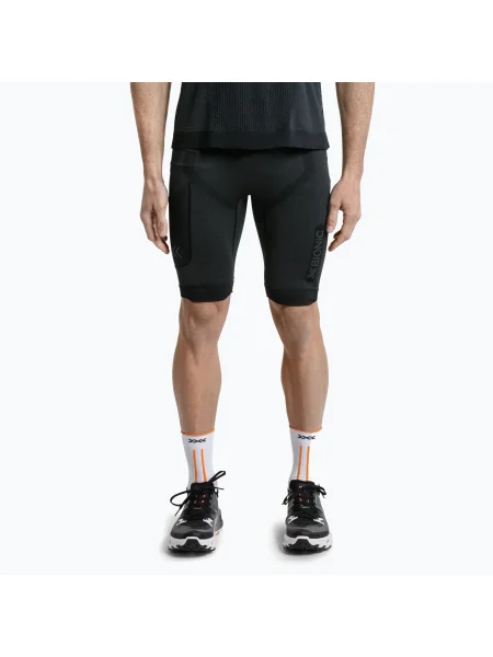 Férfi X-Bionic Xceed Run Tights x fekete/rino szürke termikus rövidnadrágok. Méret: M fekete