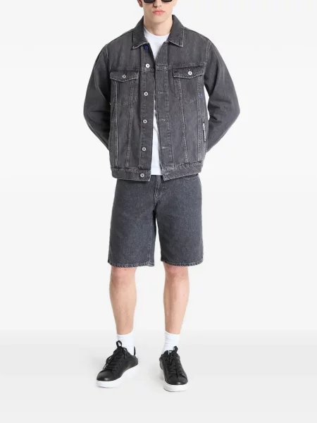 Дънкови шорти Karl Lagerfeld Jeans с автограф сиво