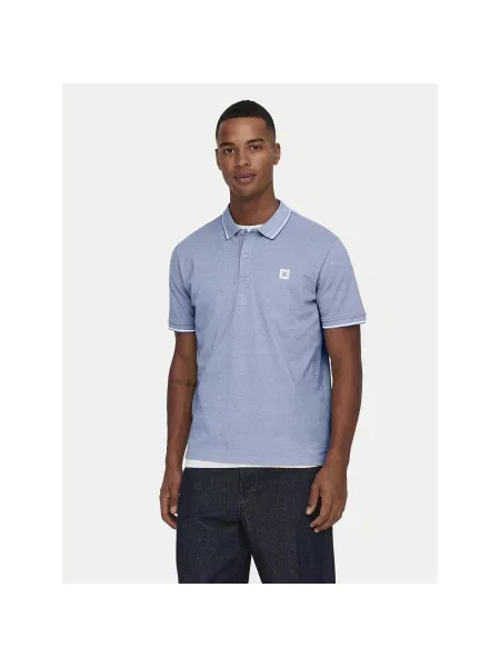 Only & Sons Polo majica Fletcher Svetlo Regular Fit modra
