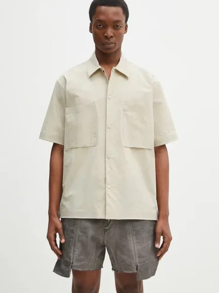 Košulja Norse Projects Hermann Travel Light SS za muškarce relaxed s klasičnim ovratnikom bež