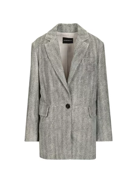 Sacou Emporio Armani din piele cu imagine gri