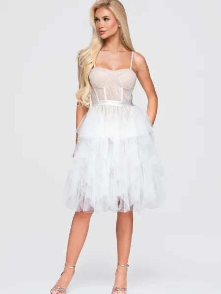 Rochie de cocktail Edoti alb