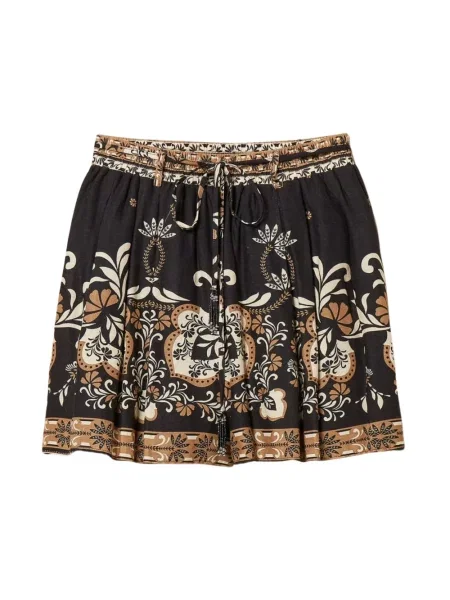 Lniane szorty Twinset z nadrukiem czarne