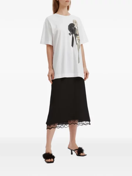 Tricou Simone Rocha cu funde alb