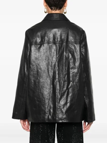 Sacou Maje din piele negru