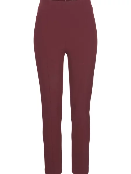 LASCANA Pantaloni de pijama bordeaux roșu