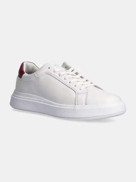 Calvin Klein Δερμάτινα sneakers LOW TOP LACE UP LTH λευκό