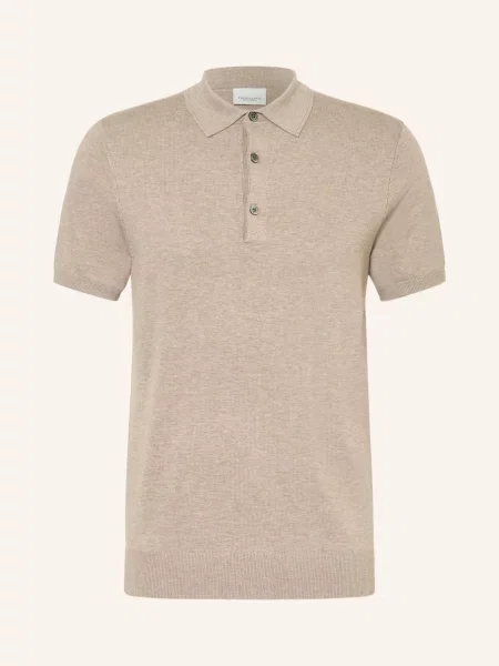Profuomo Pletené Polo Tričko béžová