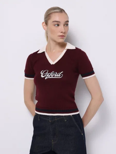 Футболки і поло Colin’s комбінований верх бордовий