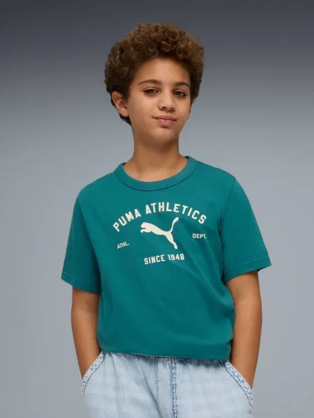 Дитяча Футболка PUMA Class Graphic Tee комбінований верх зелений