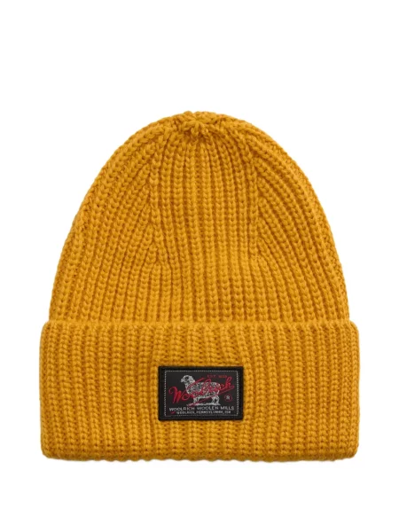 Căciulă Woolrich tricotate cu autograf galben