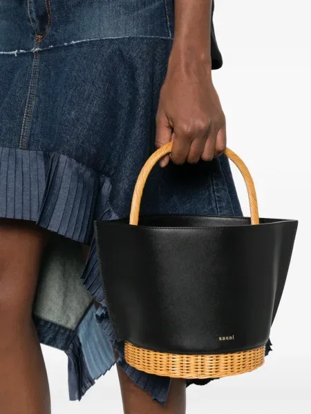Чанта тип bucket Sacai черно