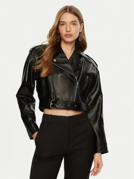 ACCESS FASHION Kožená bunda čierna
