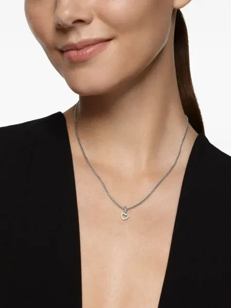 Colier David Yurman cu motiv cu inimi argintiu