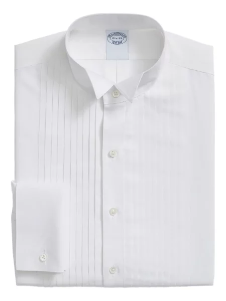Gulerat cămașă Brooks Brothers din poplin alb