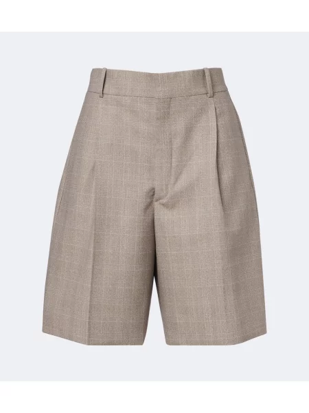 Pantaloni scurți Bottega Veneta de lână bej