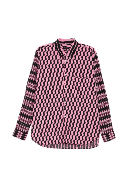 Cămașă Comme Des Garcons Homme Plus cu imagine cu imprimeu geometric roz