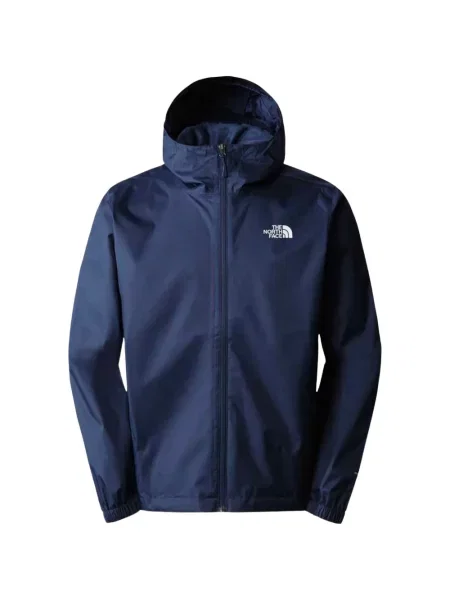 Geacă The North Face cu glugă cu imagine albastru