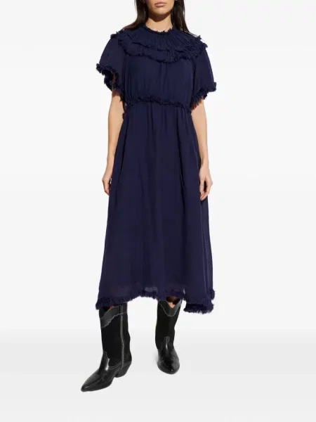 Rochie Ulla Johnson cu franjuri de costum albastru
