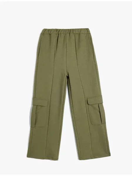 Pantaloni cargo copii Koton alb