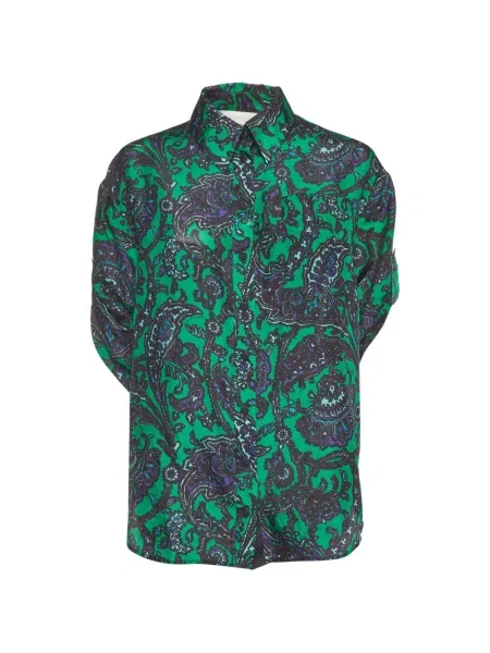 Cămașă Zimmermann cu imagine cu model paisley verde