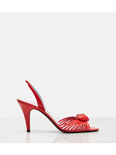 Sandale Valentino Garavani din piele slingback roșu